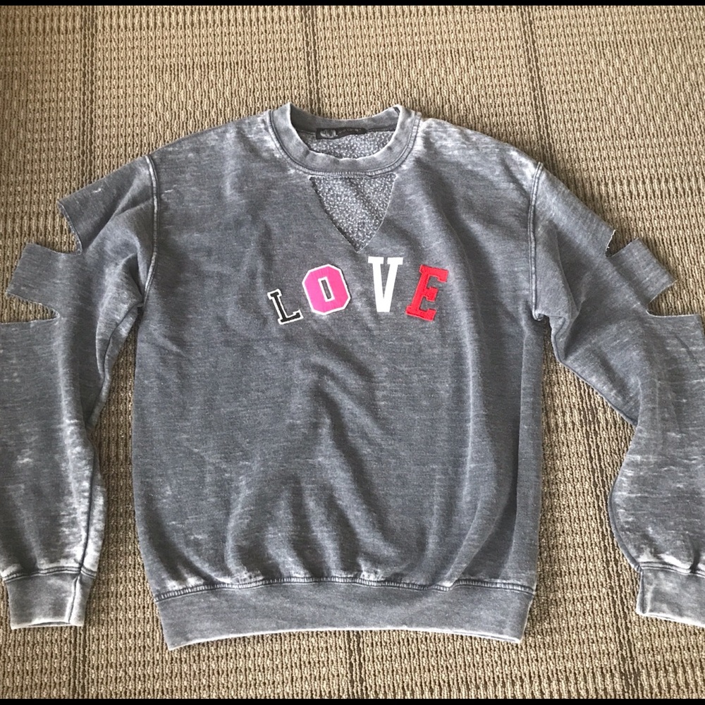 JET by John Eshaya Cutout P/S Burnout Sweatshirt